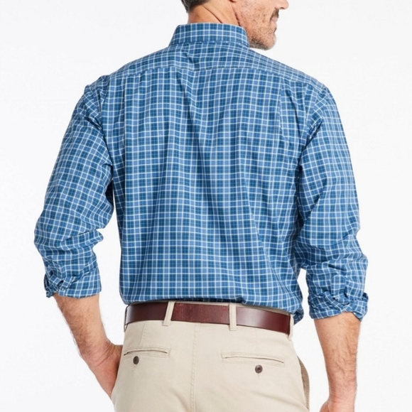 L.L. BEAN Blue and White Button Down Shirt Size XL - Picture 2 of 6